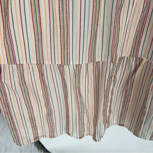 Madewell Tiered Tank Midi Dress Colorful Rainbow Stripe Sundress - Picture 5 of 14